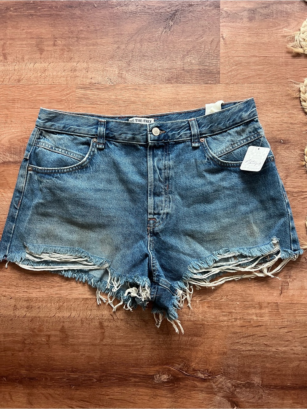 Free People We The Free Now or Never Denim Shorts Size 32 NWT RT $68